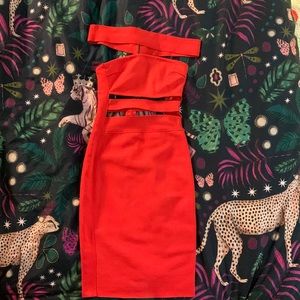Hot red bandage dress from WOW Couture.